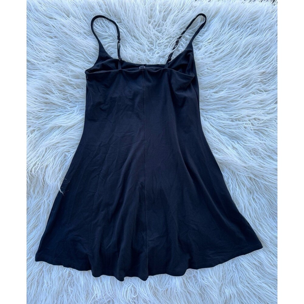 Skims Smooth Lounge Skimpy Strap Scoop Neck Mini Dress Obsidian Size Small - Picture 6 of 11